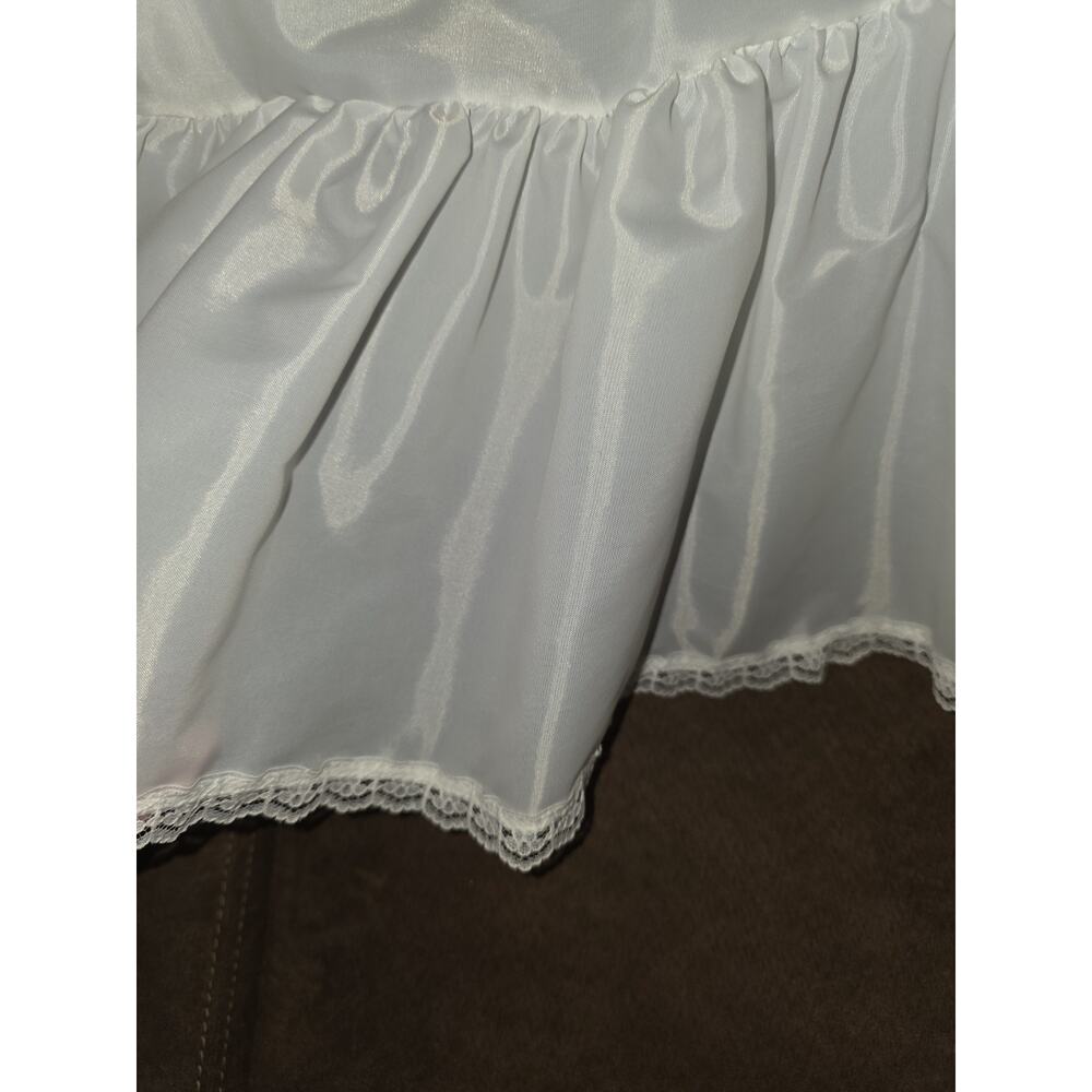 Vtg Hoopless Petticoat Crinoline Underskirt Tiered Lace Ball Gown USA Made M - Picture 8 of 8